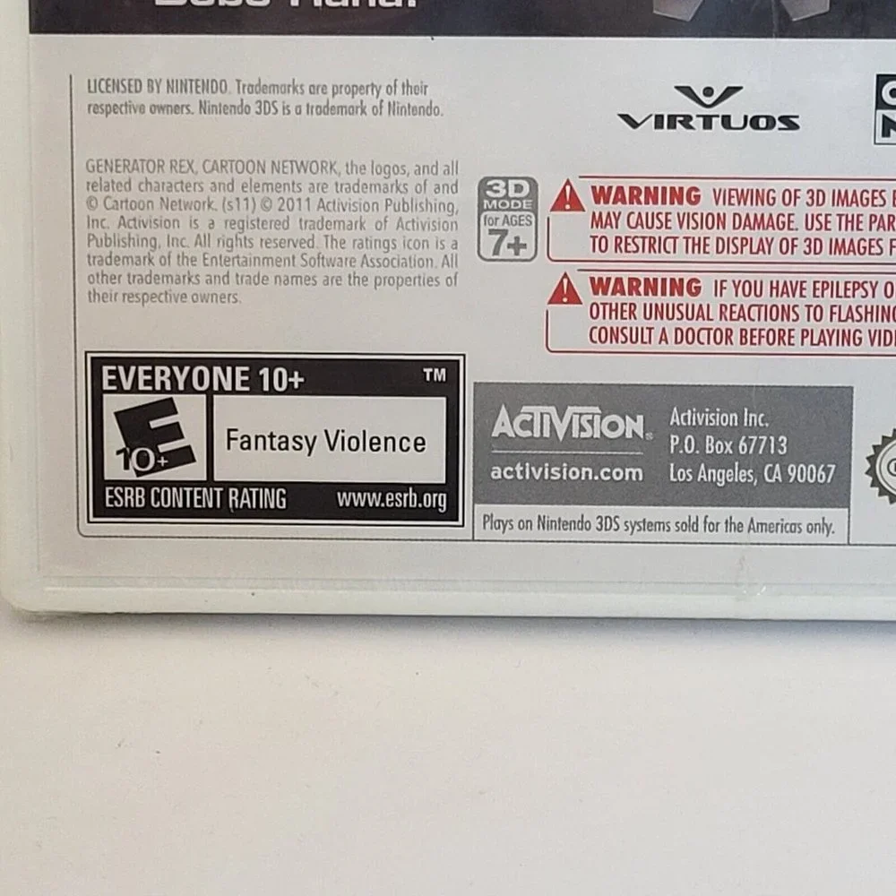 New Generator Rex: Agent of Providence (Nintendo 3DS, 2011) Rated E10+ Activisio